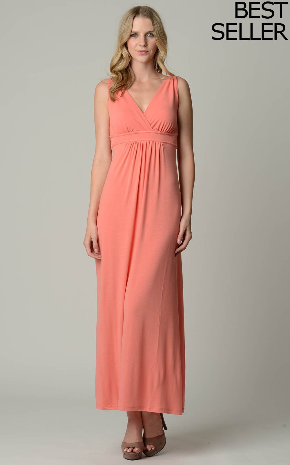 Women's Empire Waist Maxi Dress - YuppyCollections