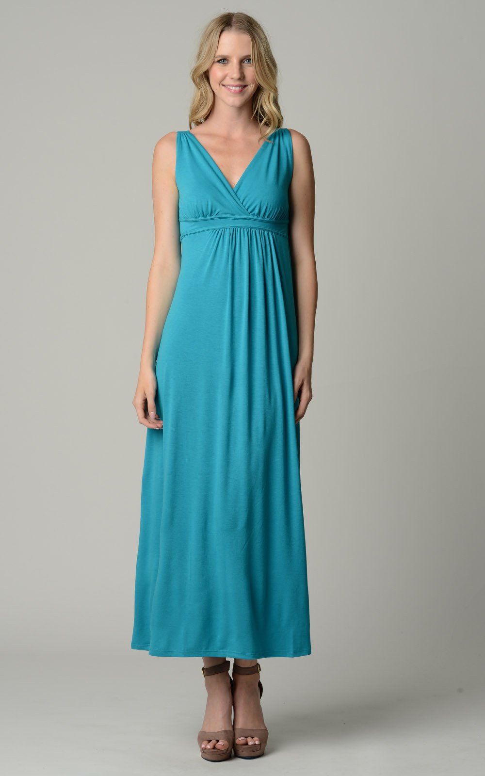 Women's Empire Waist Maxi Dress - YuppyCollections