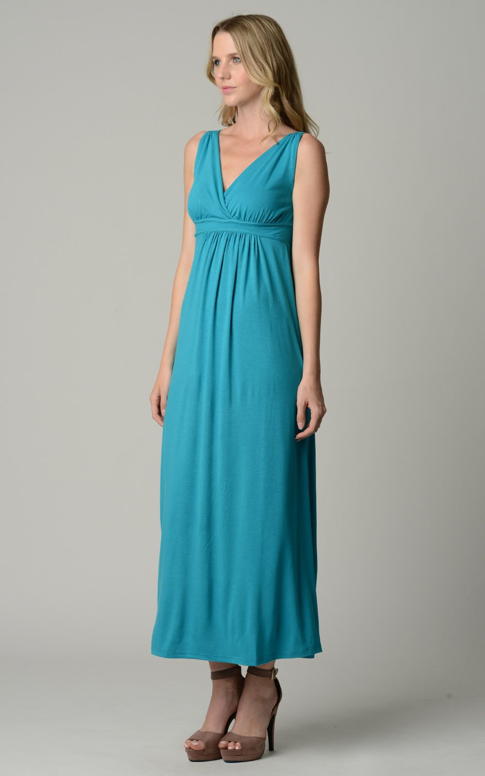 Women's Empire Waist Maxi Dress - YuppyCollections