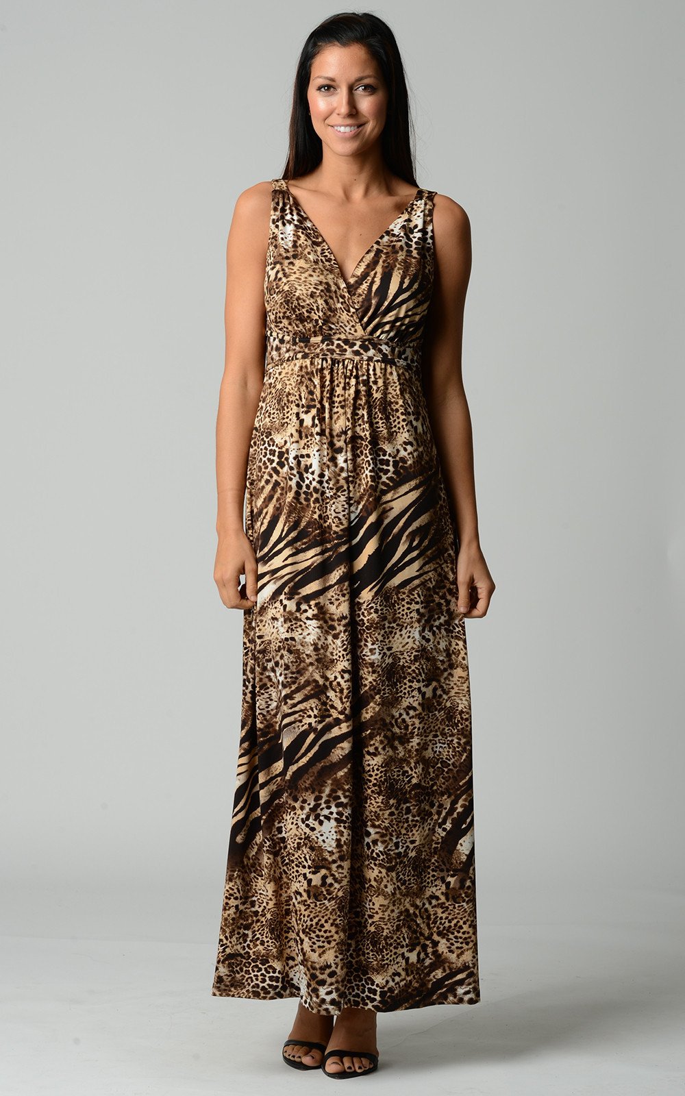 Women's Animal Print Maxi Dress - YuppyCollections