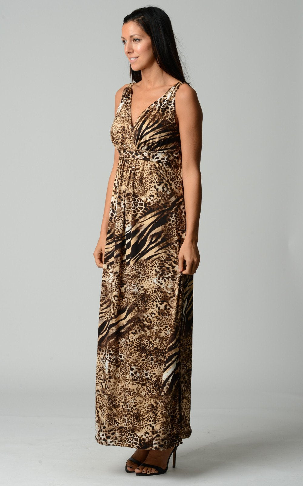 Women's Animal Print Maxi Dress - YuppyCollections