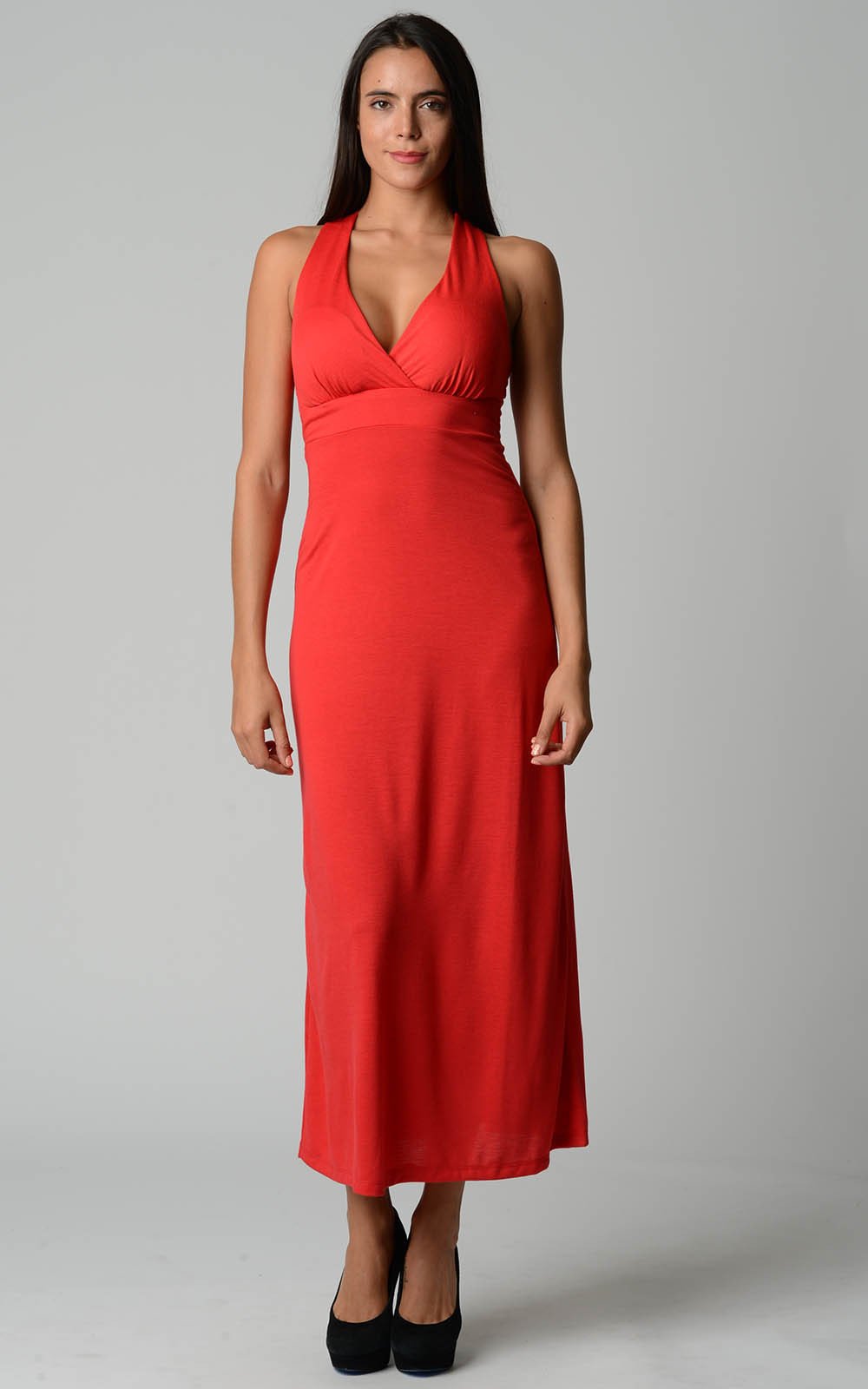 Women's Halter Maxi Dress with Cross Back Straps - YuppyCollections