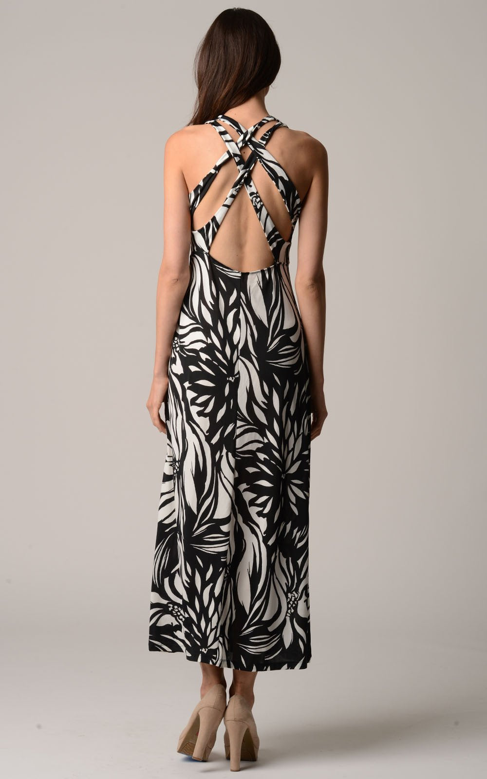 Women's Empire Waist Printed Maxi Dress - YuppyCollections