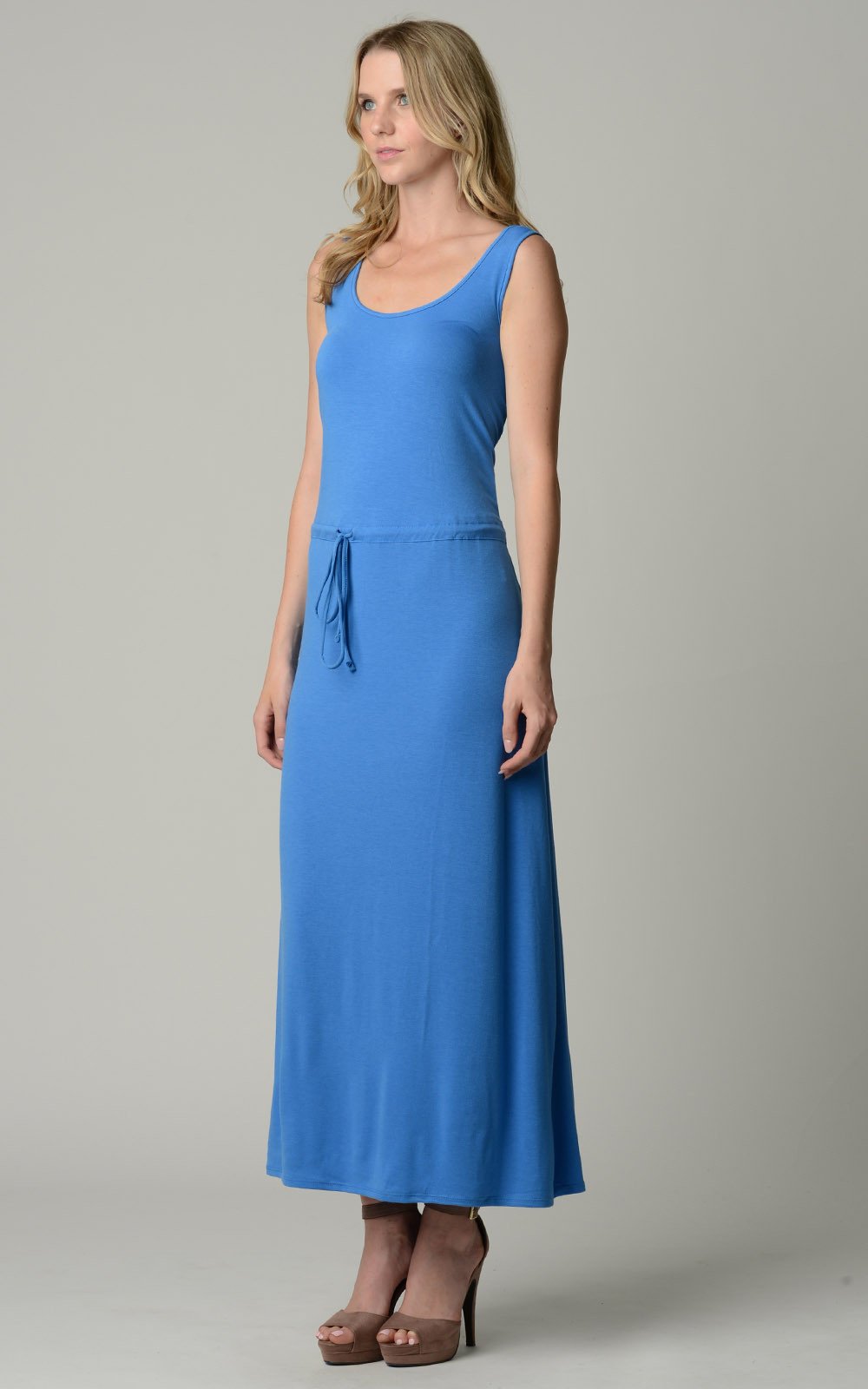 Women's Tie Waist Maxi Dress - YuppyCollections