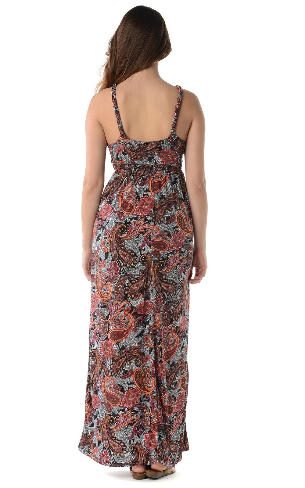 Women's Braided Strap Printed Maxi Dress - YuppyCollections