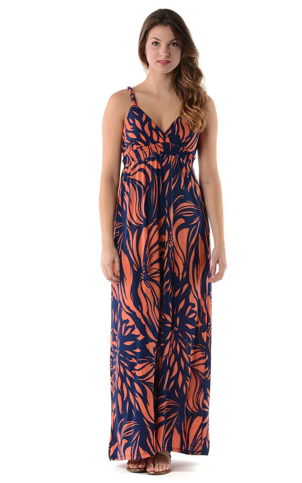 Women's Braided Strap Printed Maxi Dress - YuppyCollections