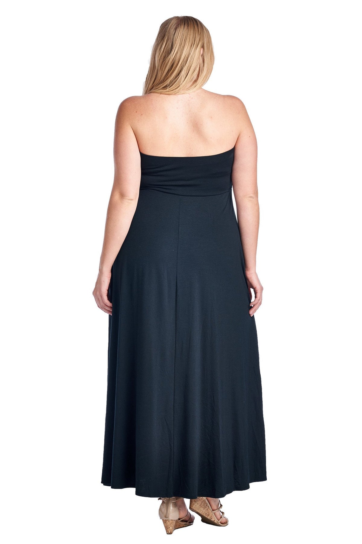 Women's Plus Size Strapless Maxi Dress - YuppyCollections