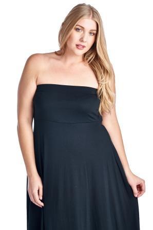 Women's Plus Size Strapless Maxi Dress - YuppyCollections