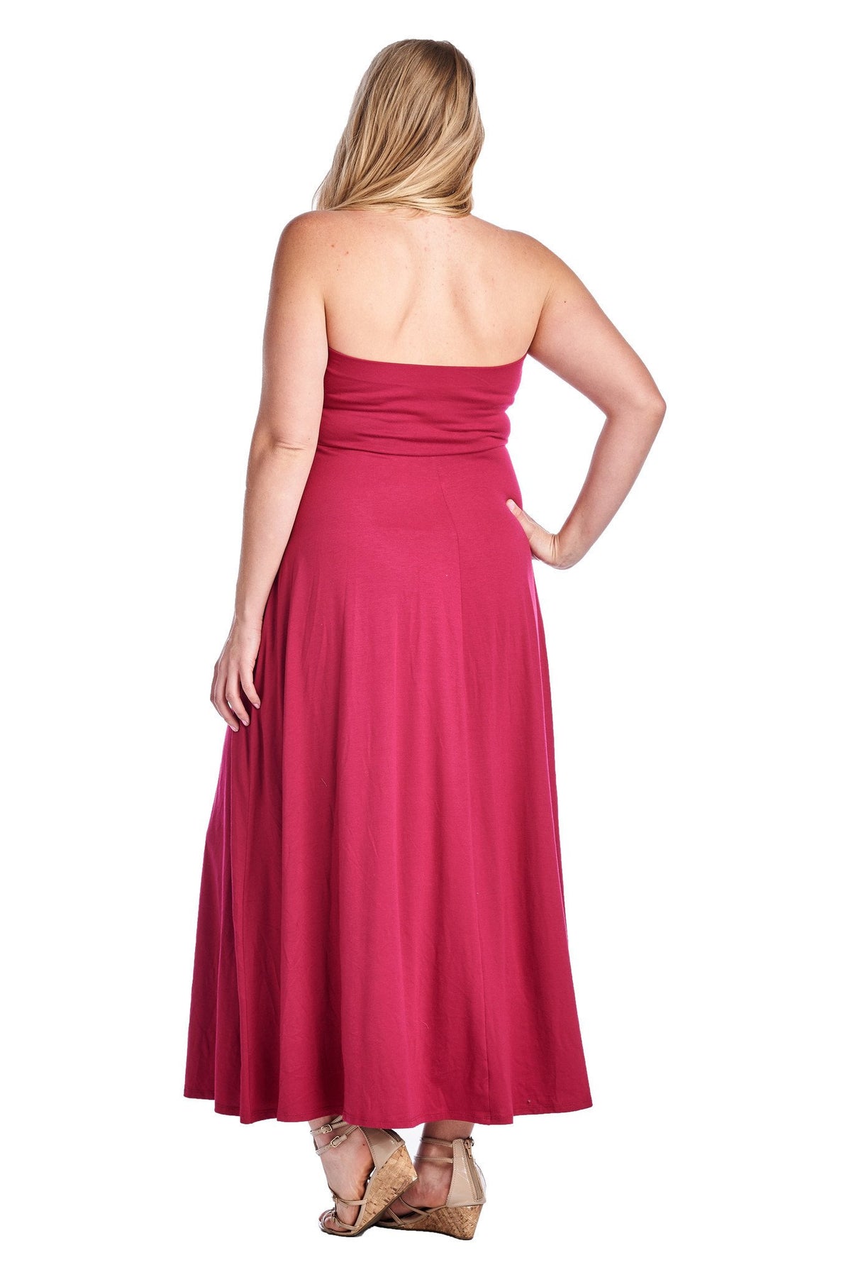 Women's Plus Size Strapless Maxi Dress - YuppyCollections