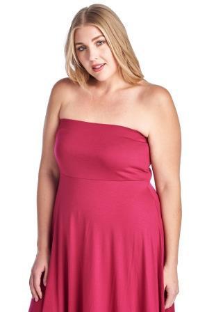 Women's Plus Size Strapless Maxi Dress - YuppyCollections