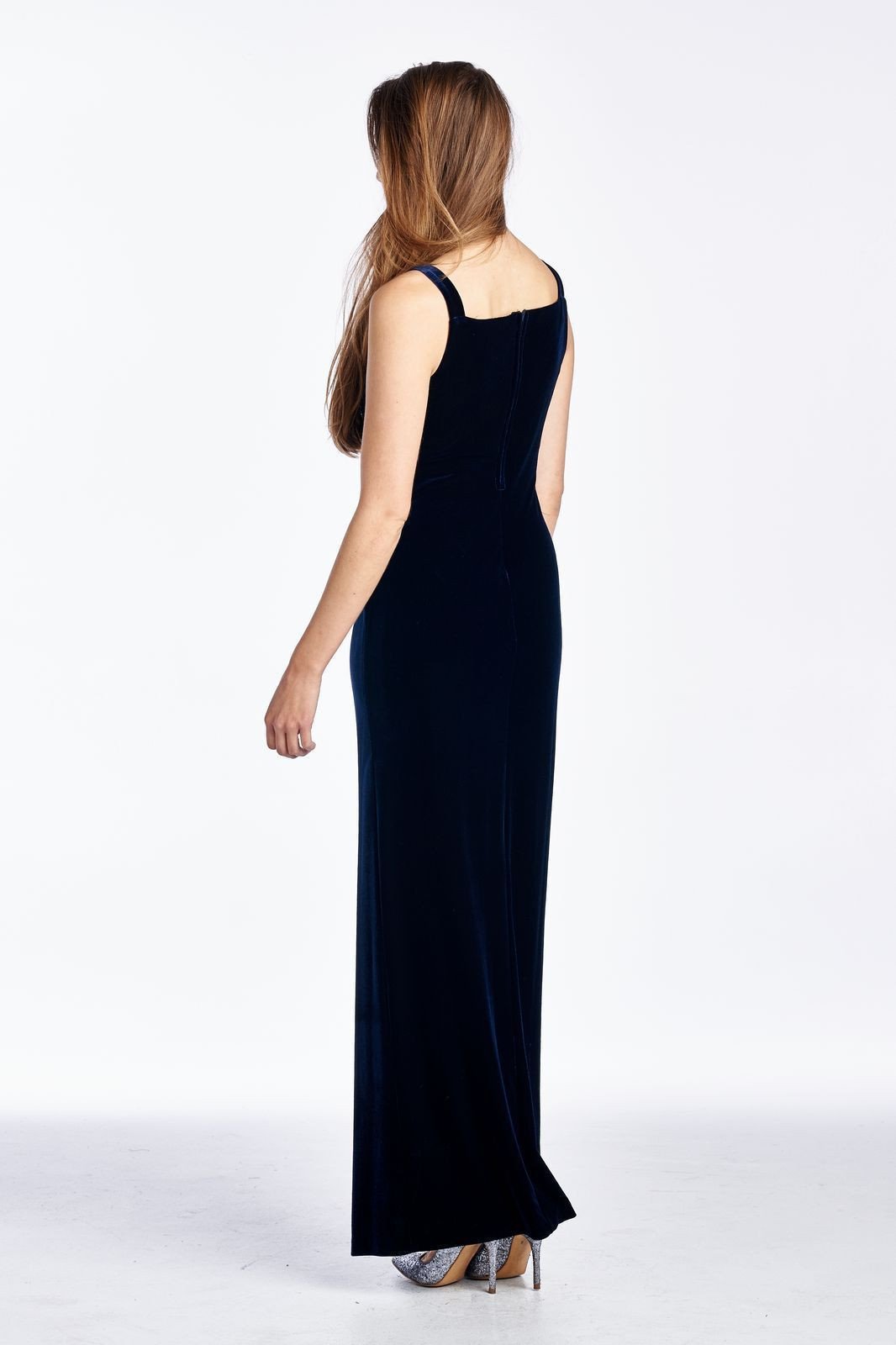 Women's Velvet Studded Maxi Dress - YuppyCollections