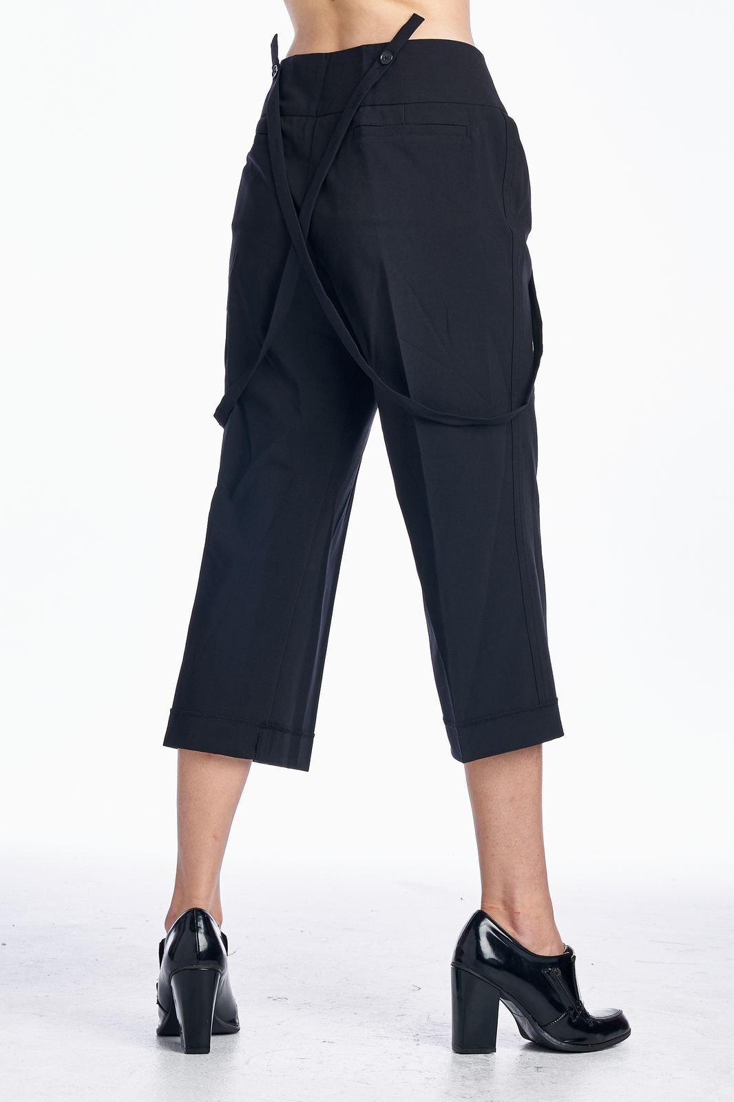 Women's Crop Pants with Suspender Straps - YuppyCollections