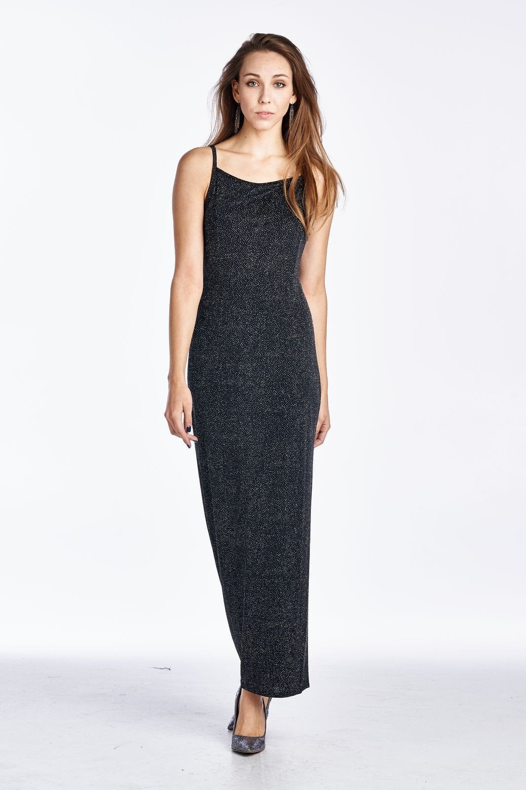 Women's Spaghetti Strap Shimmer Maxi Dress - YuppyCollections