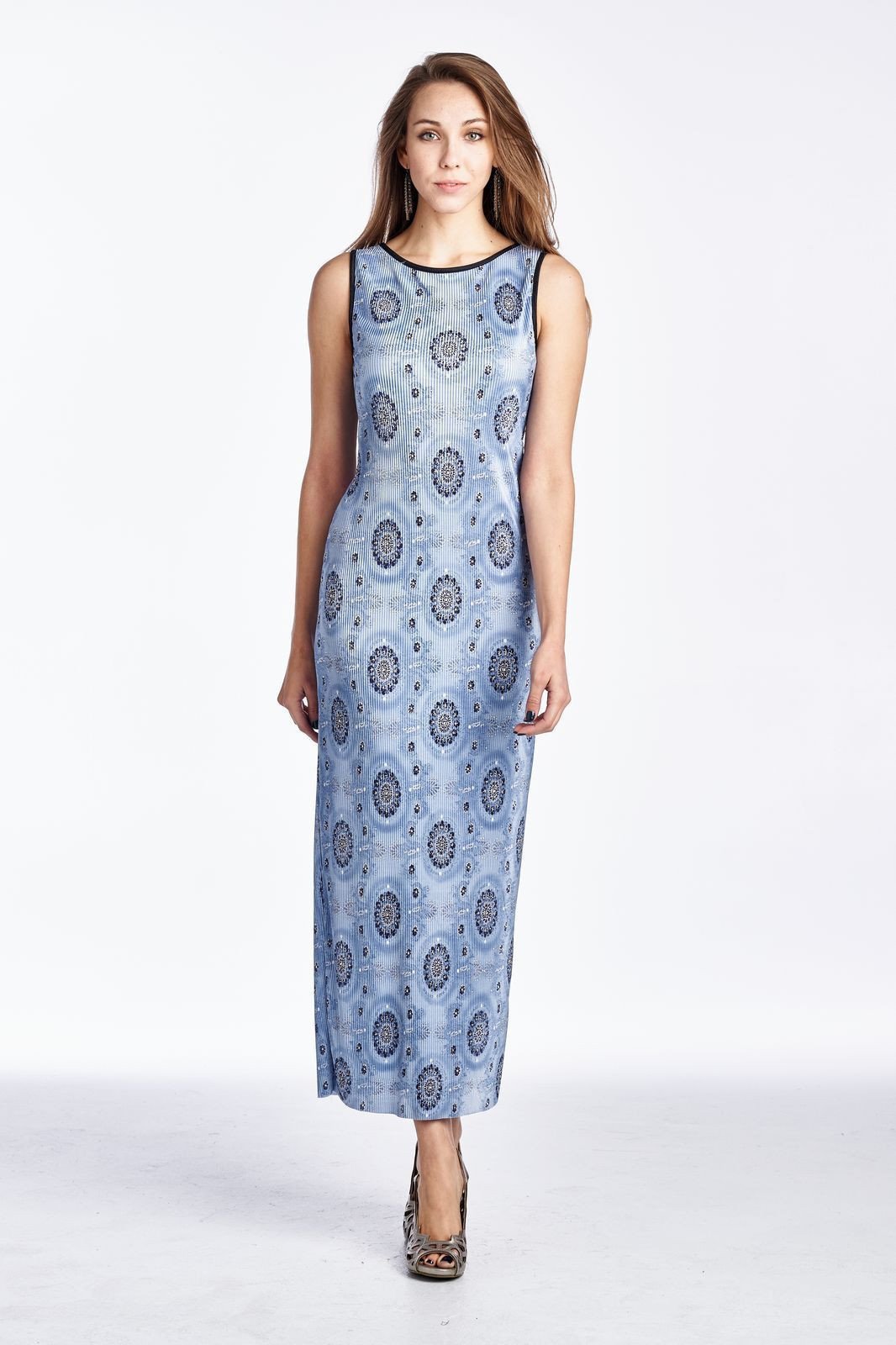 Women's Woven Printed Medallion Maxi Dress - YuppyCollections