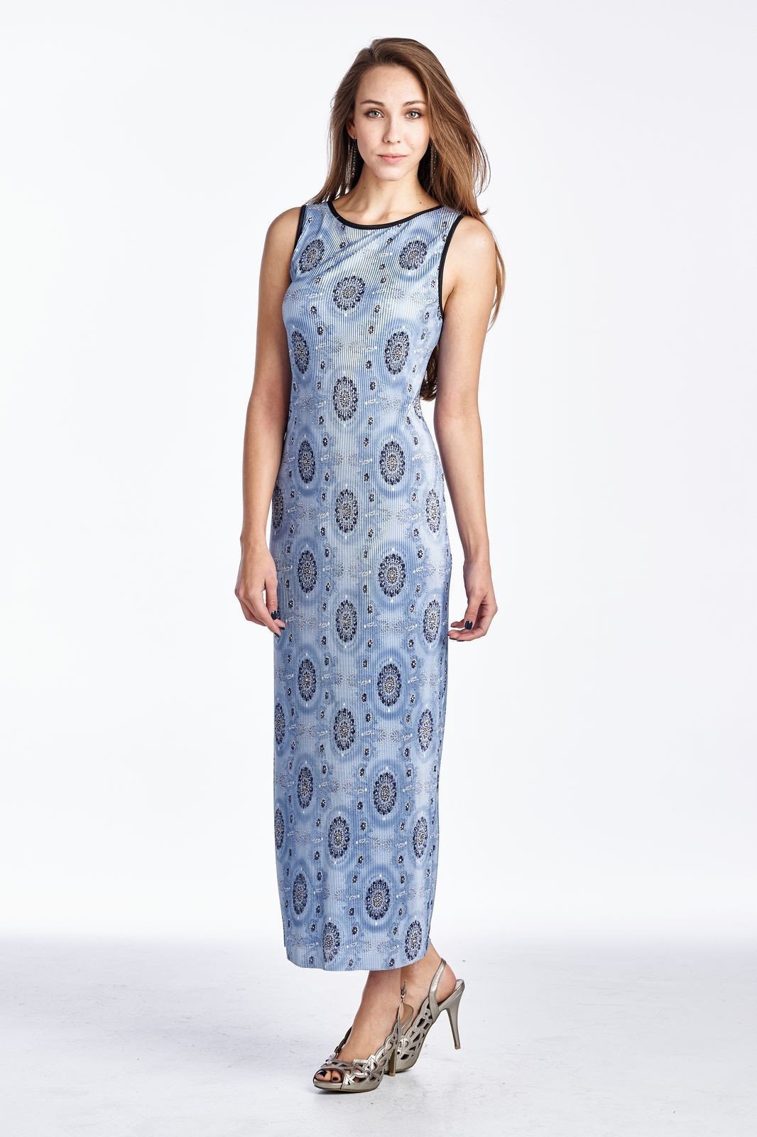 Women's Woven Printed Medallion Maxi Dress - YuppyCollections