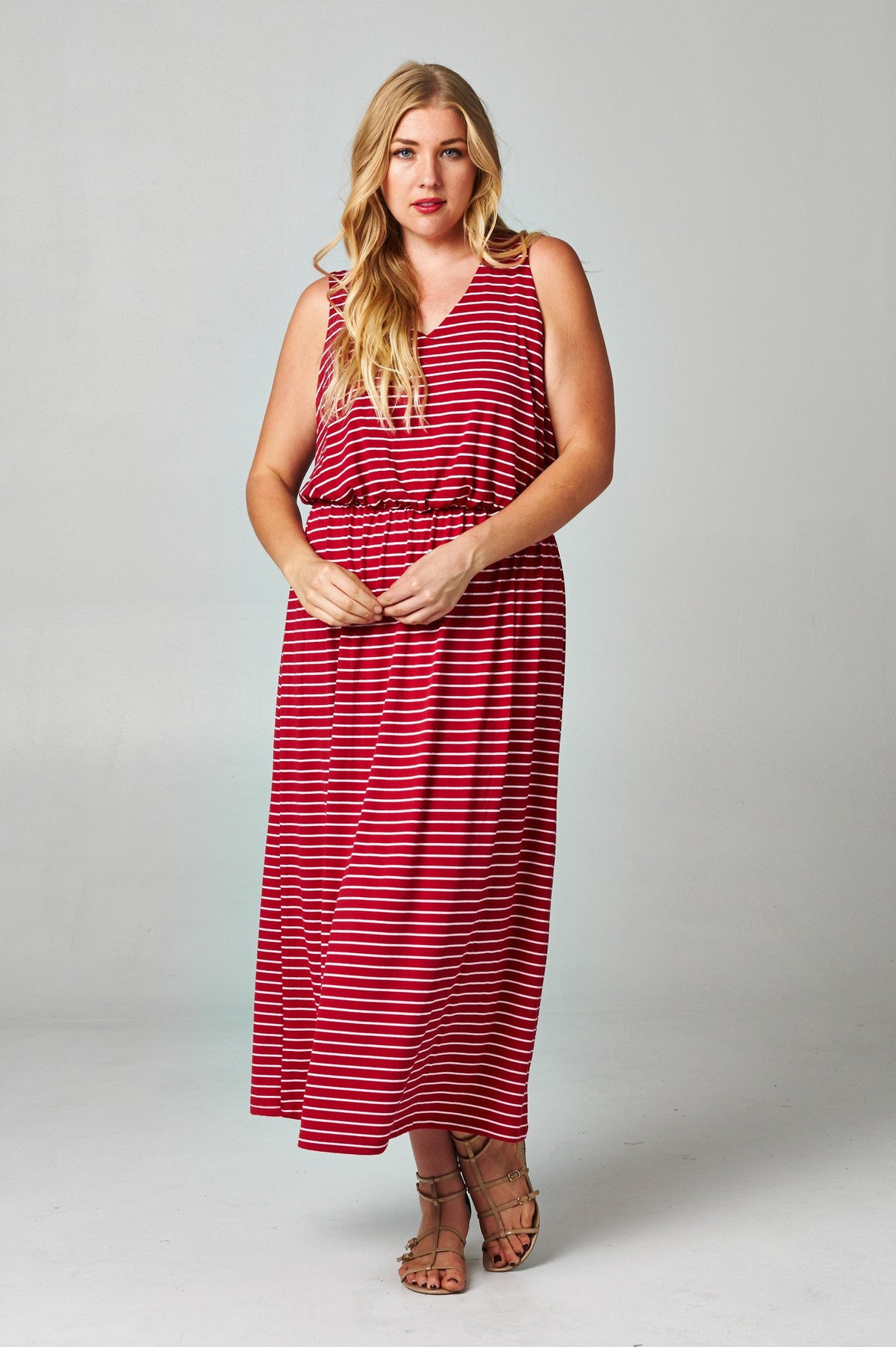 Women's Plus Size Blouson Maxi Dress - YuppyCollections