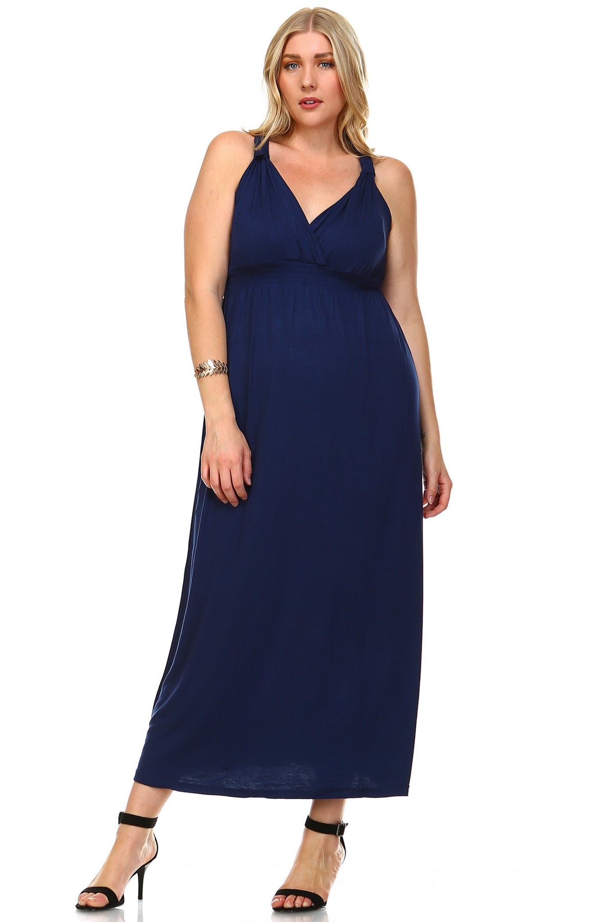 Women's Plus Size Surplice Maxi Dress - YuppyCollections