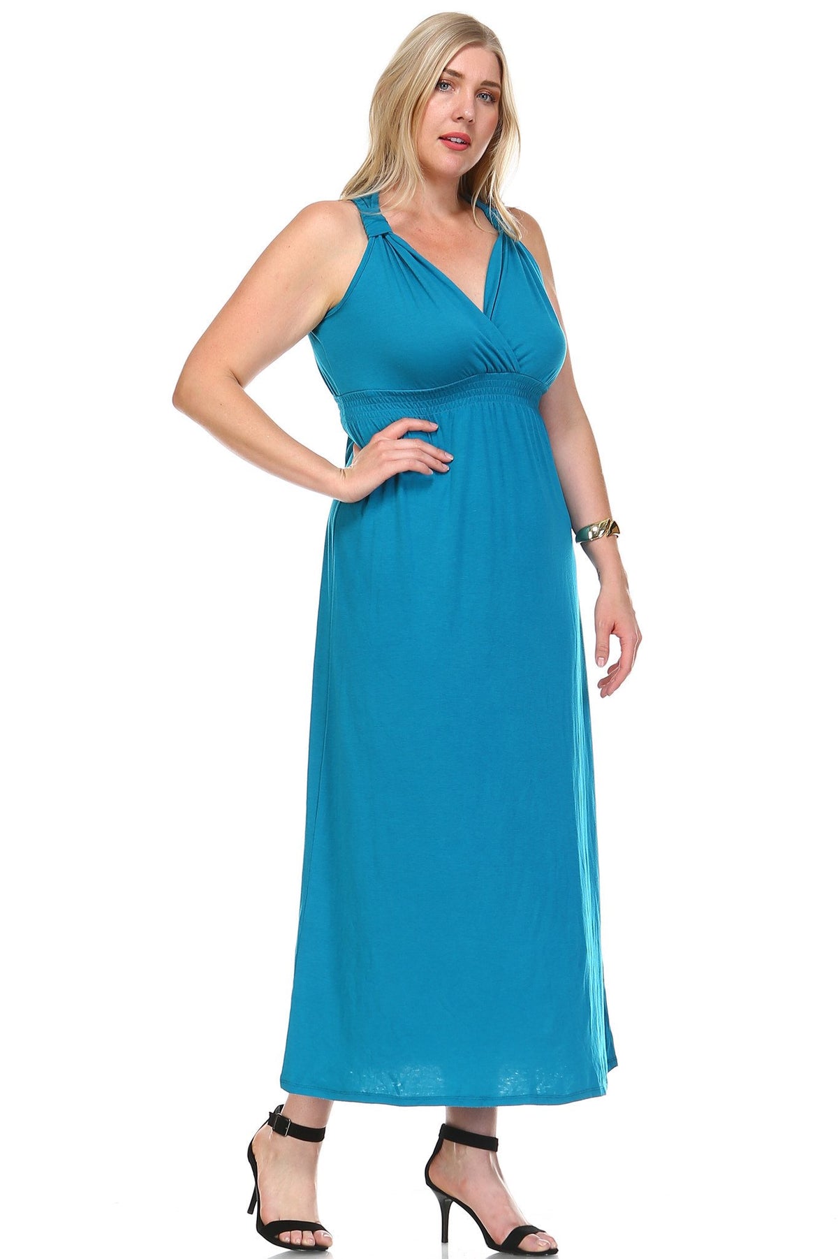 Women's Plus Size Surplice Maxi Dress - YuppyCollections