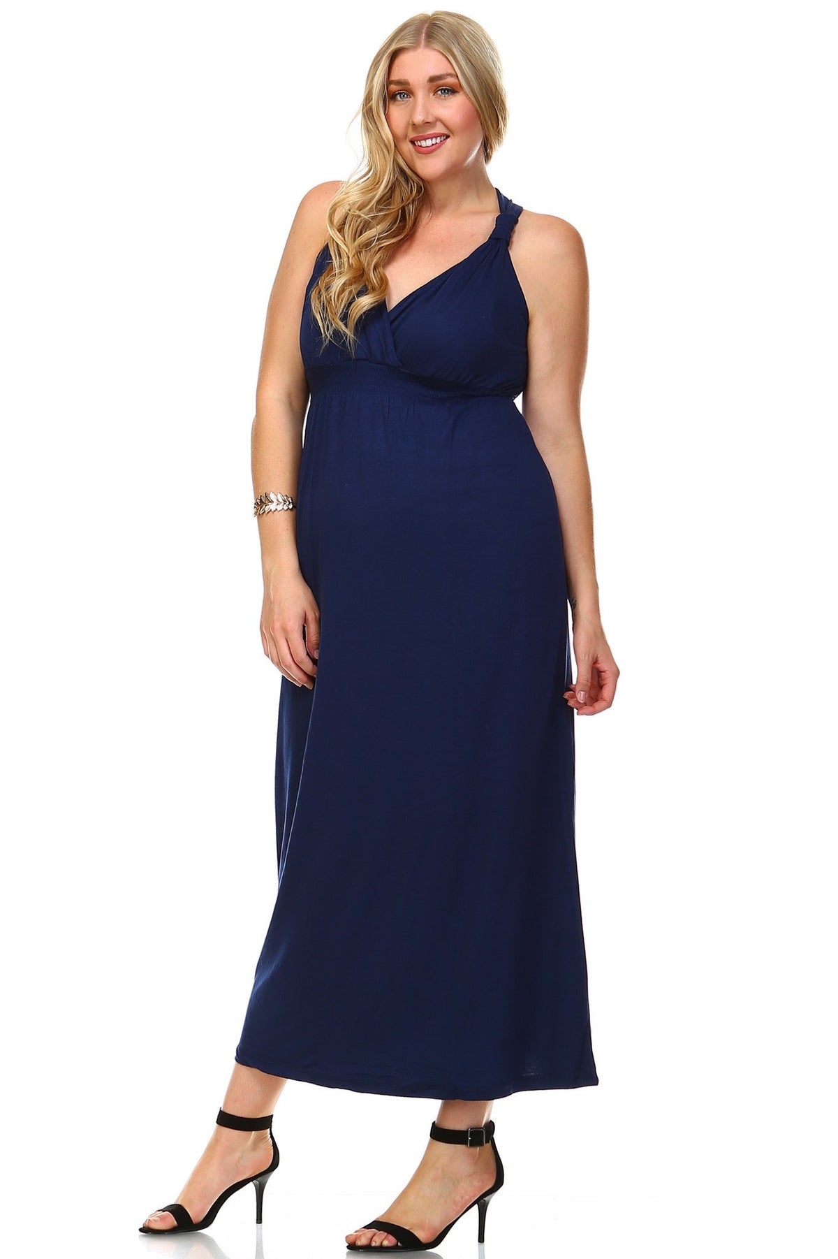 Women's Plus Size Surplice Maxi Dress - YuppyCollections