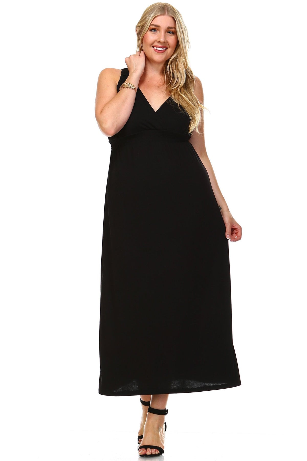 Women's Plus Size Surplice Maxi Dress - YuppyCollections