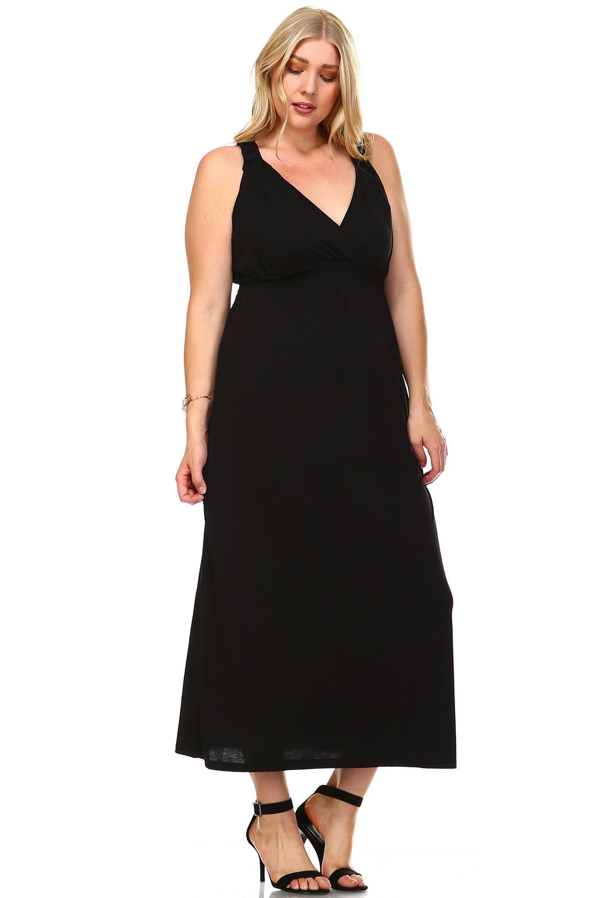 Women's Plus Size Surplice Maxi Dress - YuppyCollections