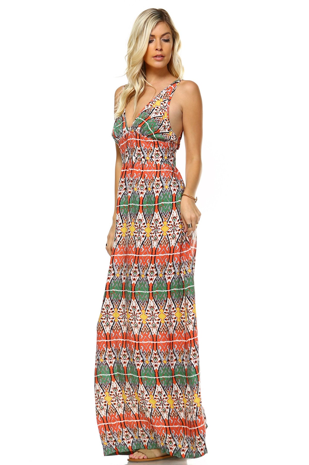 Women's Printed Maxi Dress - YuppyCollections