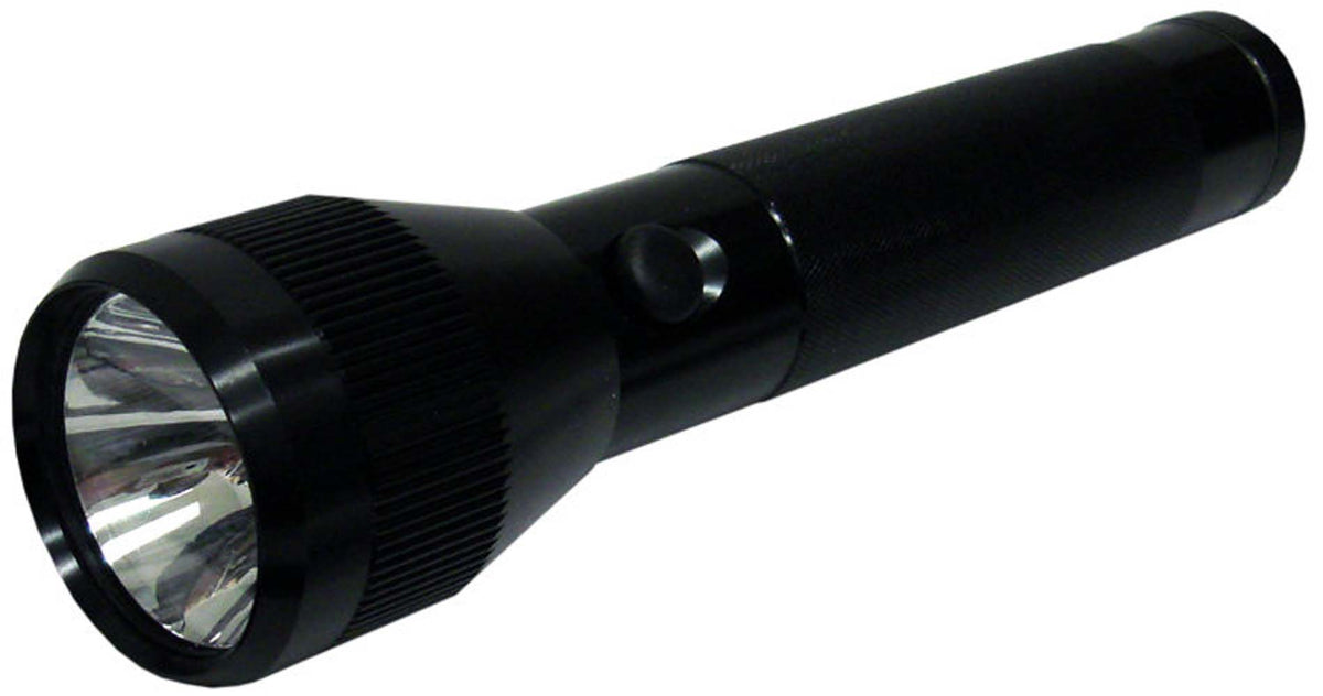 10-Inch Long Black Aluminum Flashlight with Textured Handle :(Units= 5) - YuppyCollections