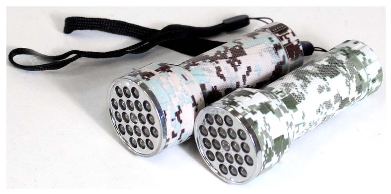 12 Piece Display of 21-LED Flashlights in Desert-Sand Camouflage :(Units= 2) - YuppyCollections