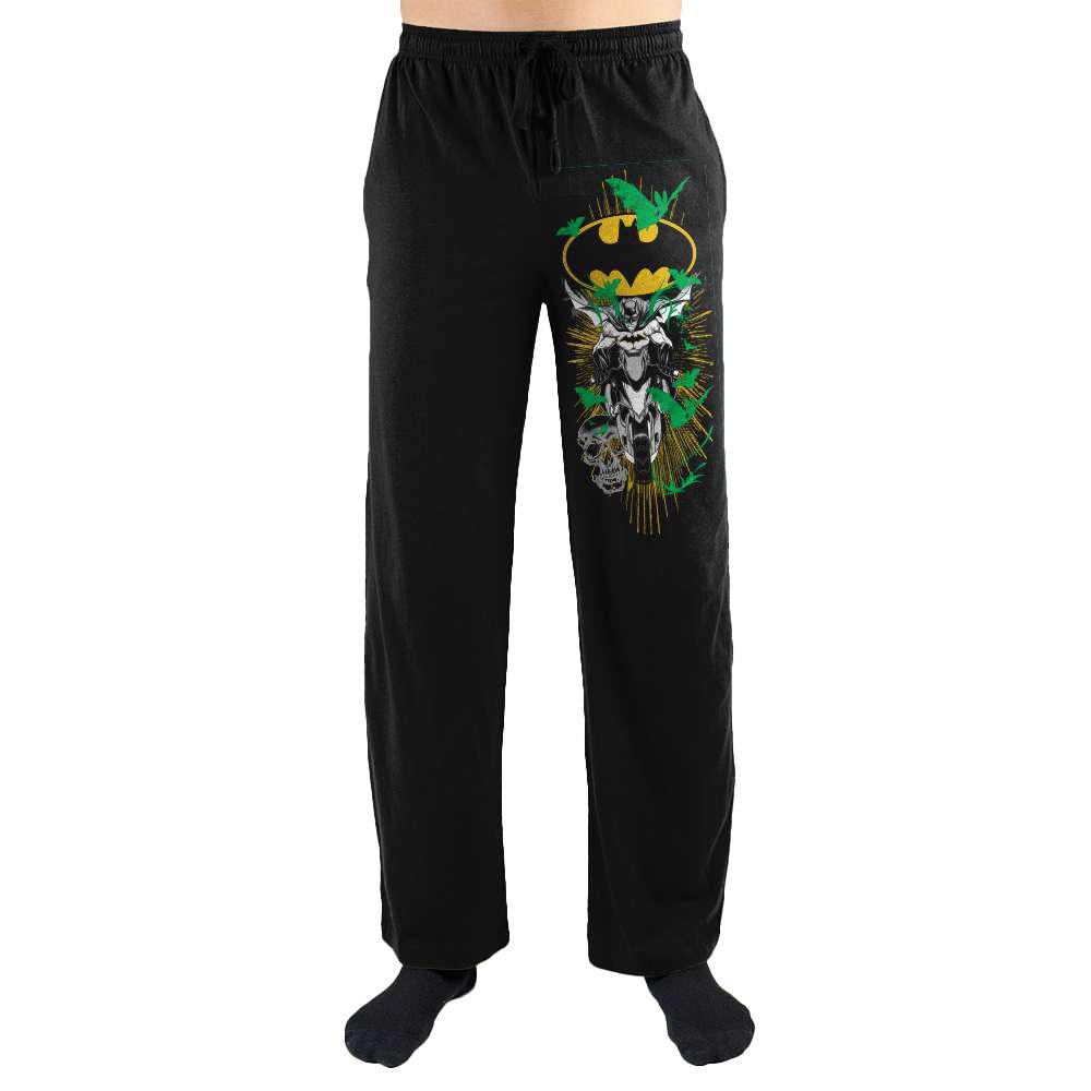 DC Comics Batman Batcycle Bike Leg Print Mens Nightwear Lounge Sleep Pants - YuppyCollections