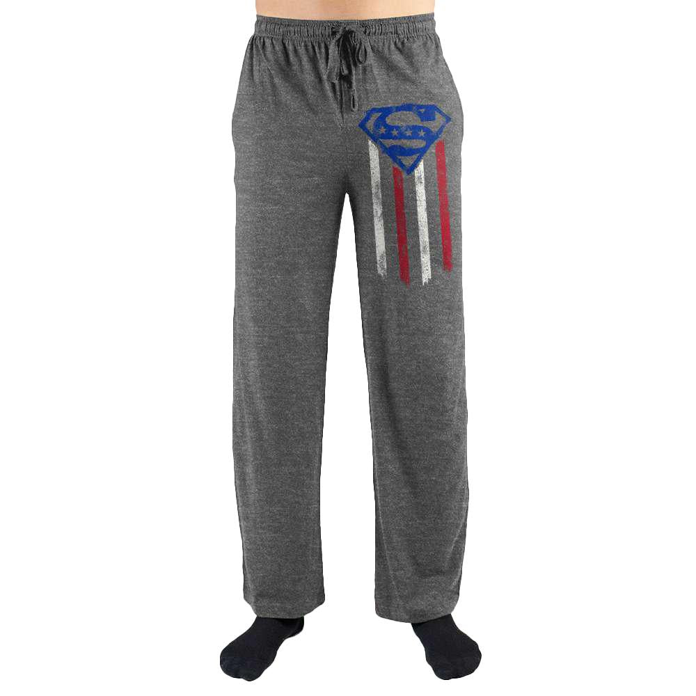 Superman American Flag Shield Print Men's Loungewear Lounge Pants - YuppyCollections