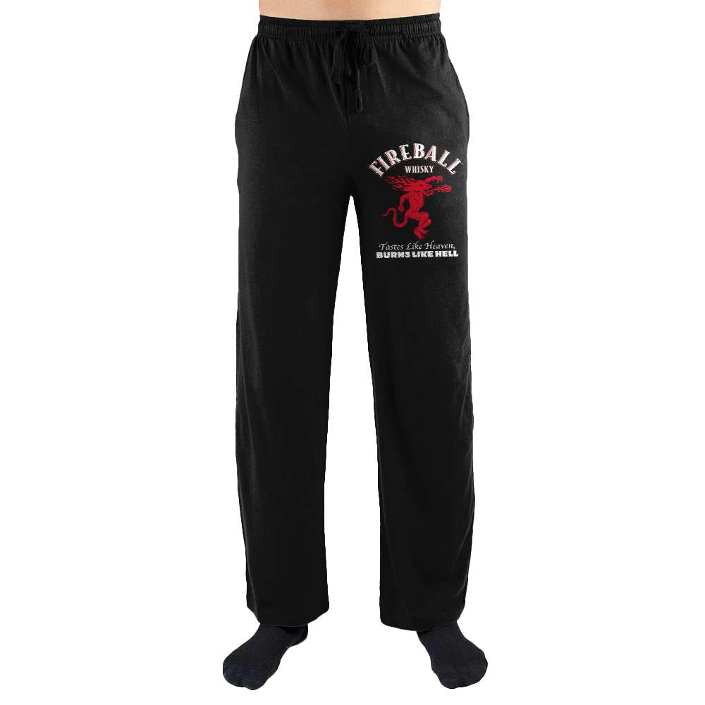 Fireball Whisky Dragon Logo Tastes Like Heaven Burns Like Hell Print Mens Loungewear Lounge Pants - YuppyCollections