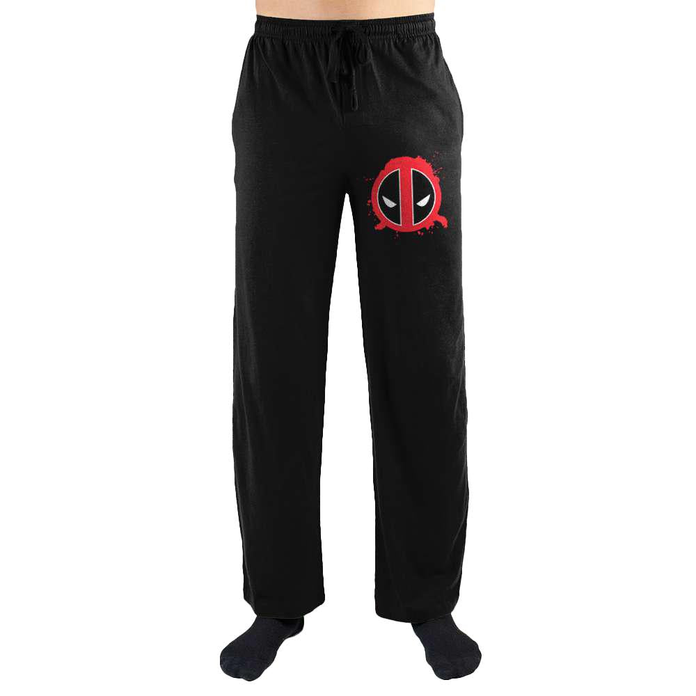 Marvel Comics Deadpool Face Logo Print Men's Nightwear Lounge Pants Gift - YuppyCollections