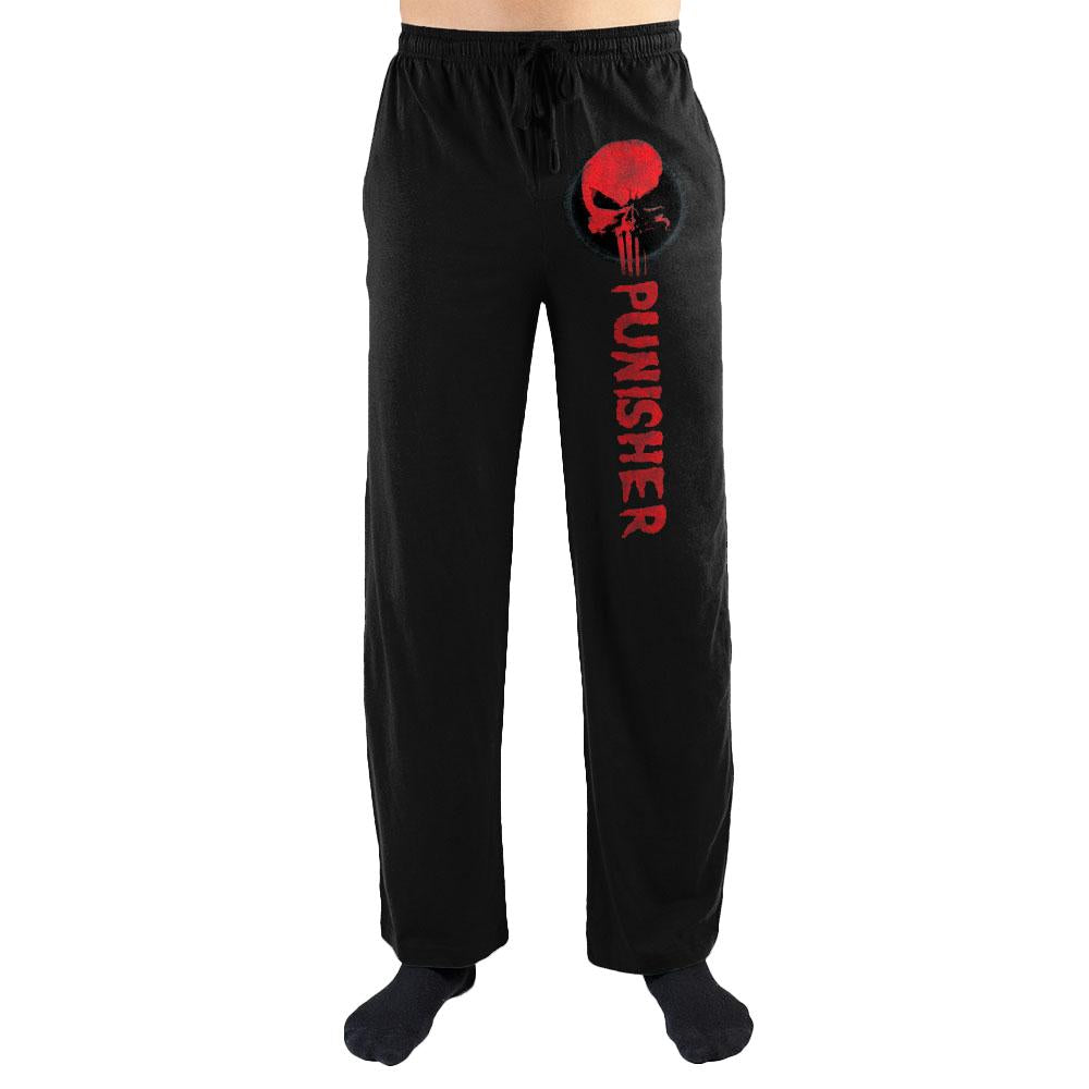 Marvel Comics The Punisher Red Skull Print Men's Loungewear Lounge Pants - YuppyCollections