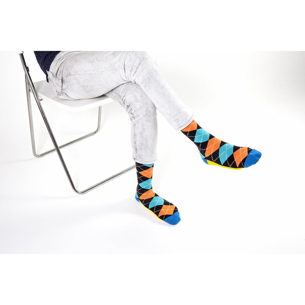 Men's 5-Pair Funky Argyle Socks-3005 - YuppyCollections