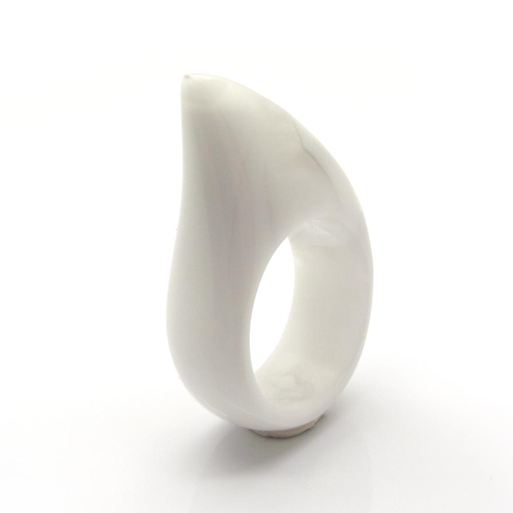 Shark Ring - White Fossil stone - YuppyCollections