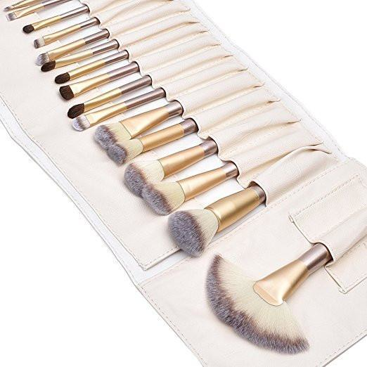 18 pcs Premium Wood Handle Make up Brush Set - YuppyCollections