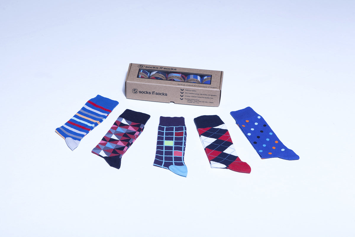 Men's 5-Pair Funky Mix Socks-3029 - YuppyCollections