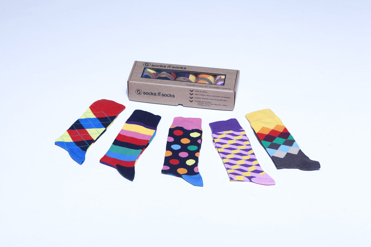 Men's 5-Pair Cool Mix Socks-3025 - YuppyCollections