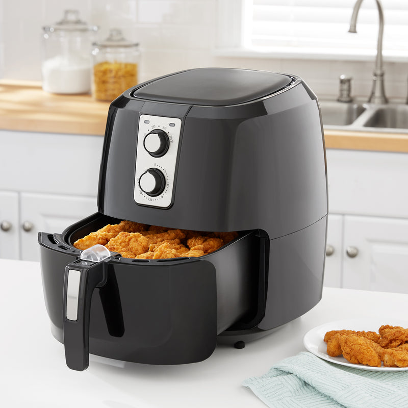 La Gourmet 5.5 Liter Manual Air Fryer, BlackLa Gourmet 5.5 Liter Manual Air Fryer, Black - YuppyCollections