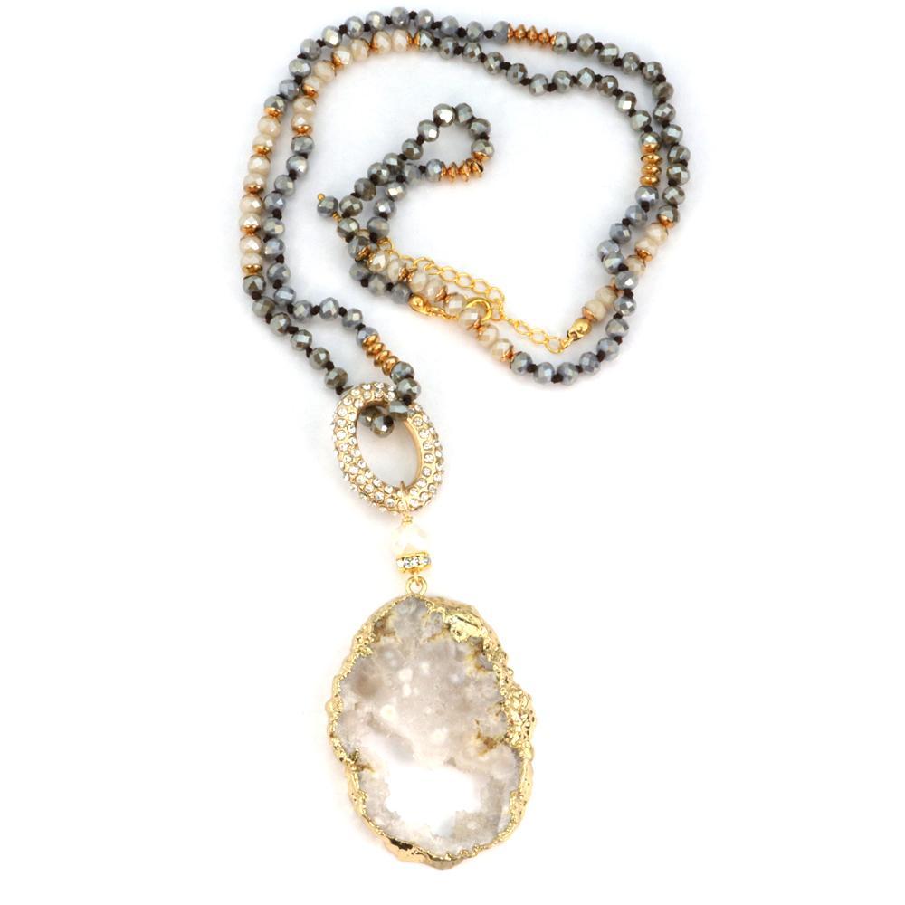 5 Way Druzy Beaded Necklace - YuppyCollections