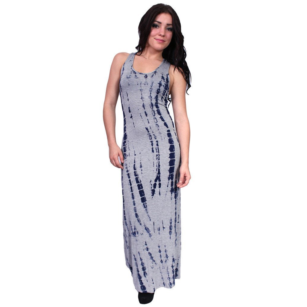 Women's Maxi Dress Tie Dye Long Sleeveless Tank - YuppyCollections