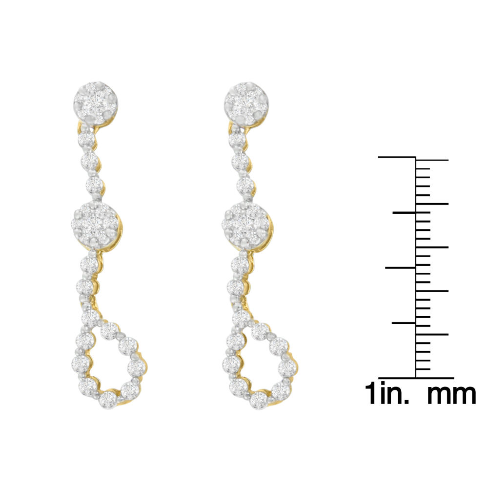 14K Yellow Gold 1 5/8ct. TDW Round-cut Diamond Earrings (I-J,SI1-SI2) - YuppyCollections