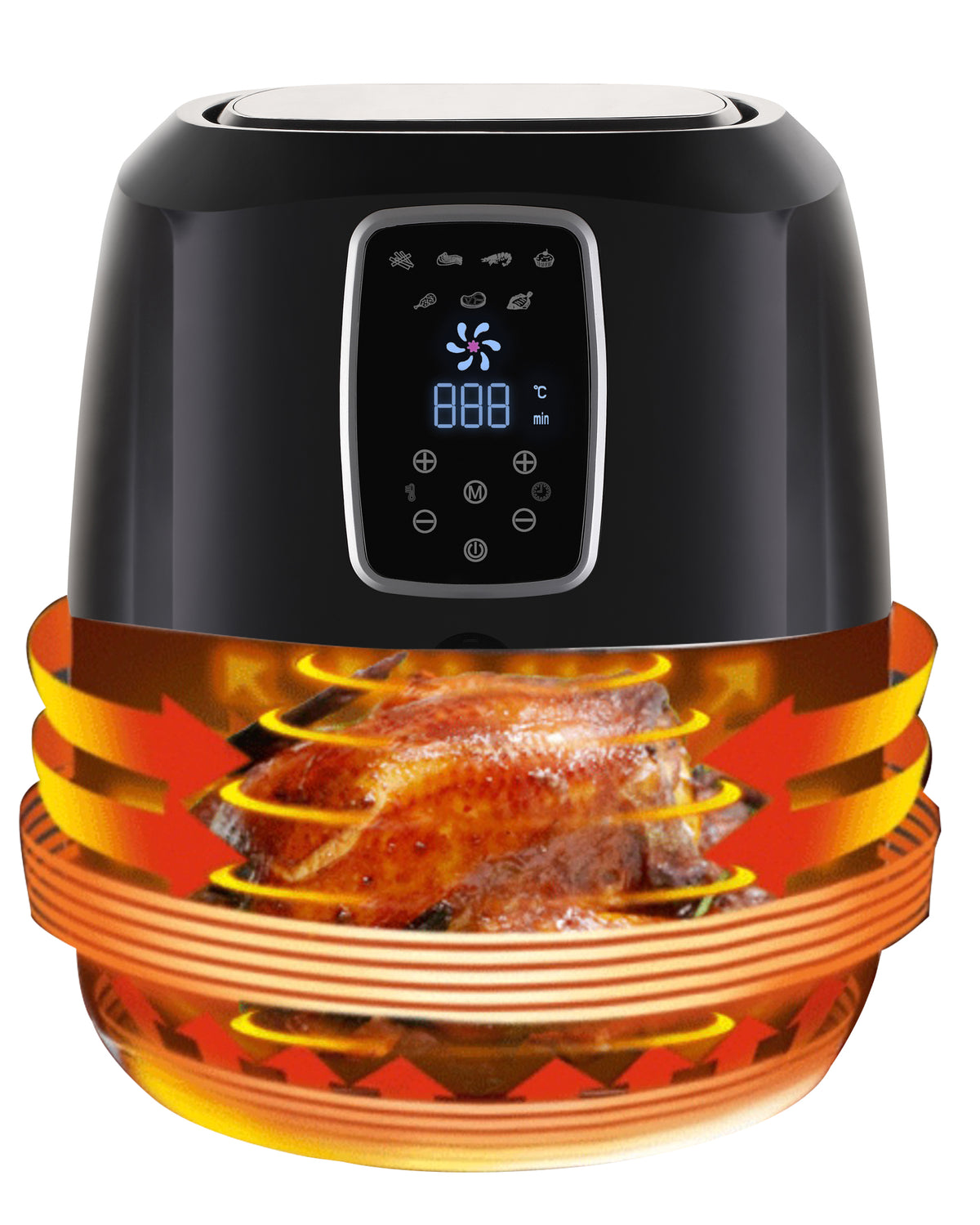 Emerald Air Fryer 1800 Watts w/ Digital LED Touch Display & Slide out Pan/Detachable Basket 5.2L Capacity (1804)Emerald Air Fryer 1800 Watts w/ Digital LED Touch Display & Slide out Pan/Detac