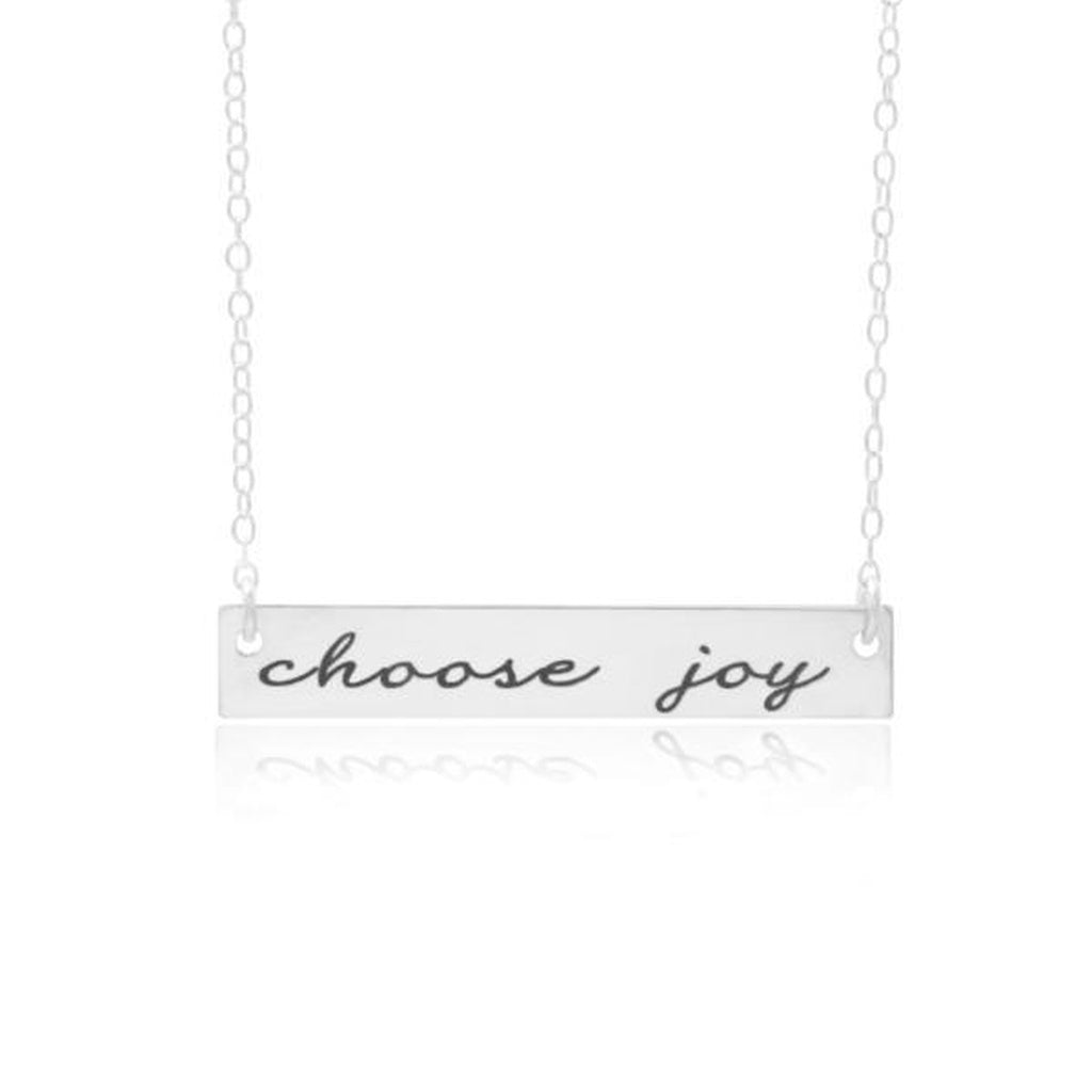 Choose Joy Bar Necklace, A Personalized Hand Stamped Necklace - YuppyCollections