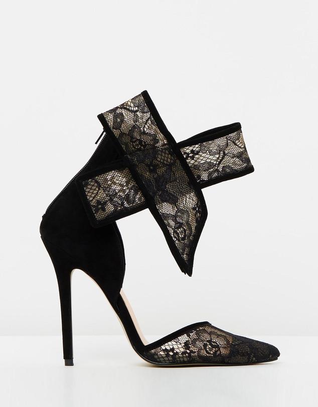 Izoa The Shiralee Heels Black & Nude Lace in Collaboration With Shiralee Coleman - YuppyCollections