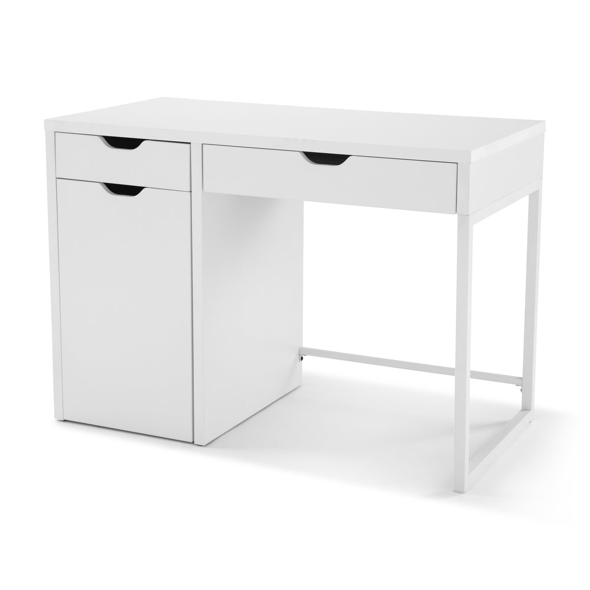 Mainstays Perkins Desk with Metal Frame with Storage for File Cabinet, Multiple ColorsMainstays Perkins Desk with Metal Frame with Storage for File Cabinet, Multiple Colors - YuppyCollections