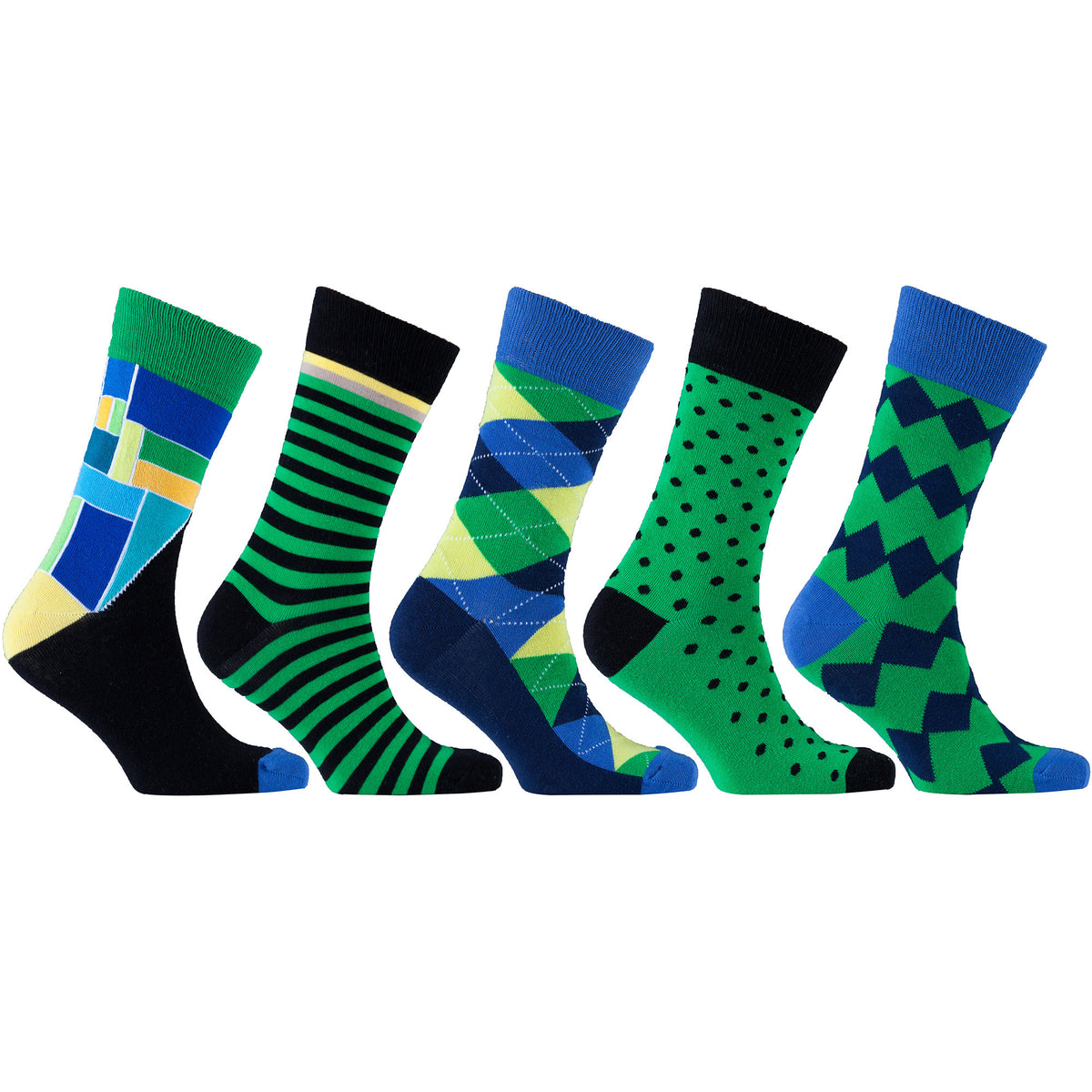 Men's 5-Pair Colorful Mix Socks-3036 - YuppyCollections