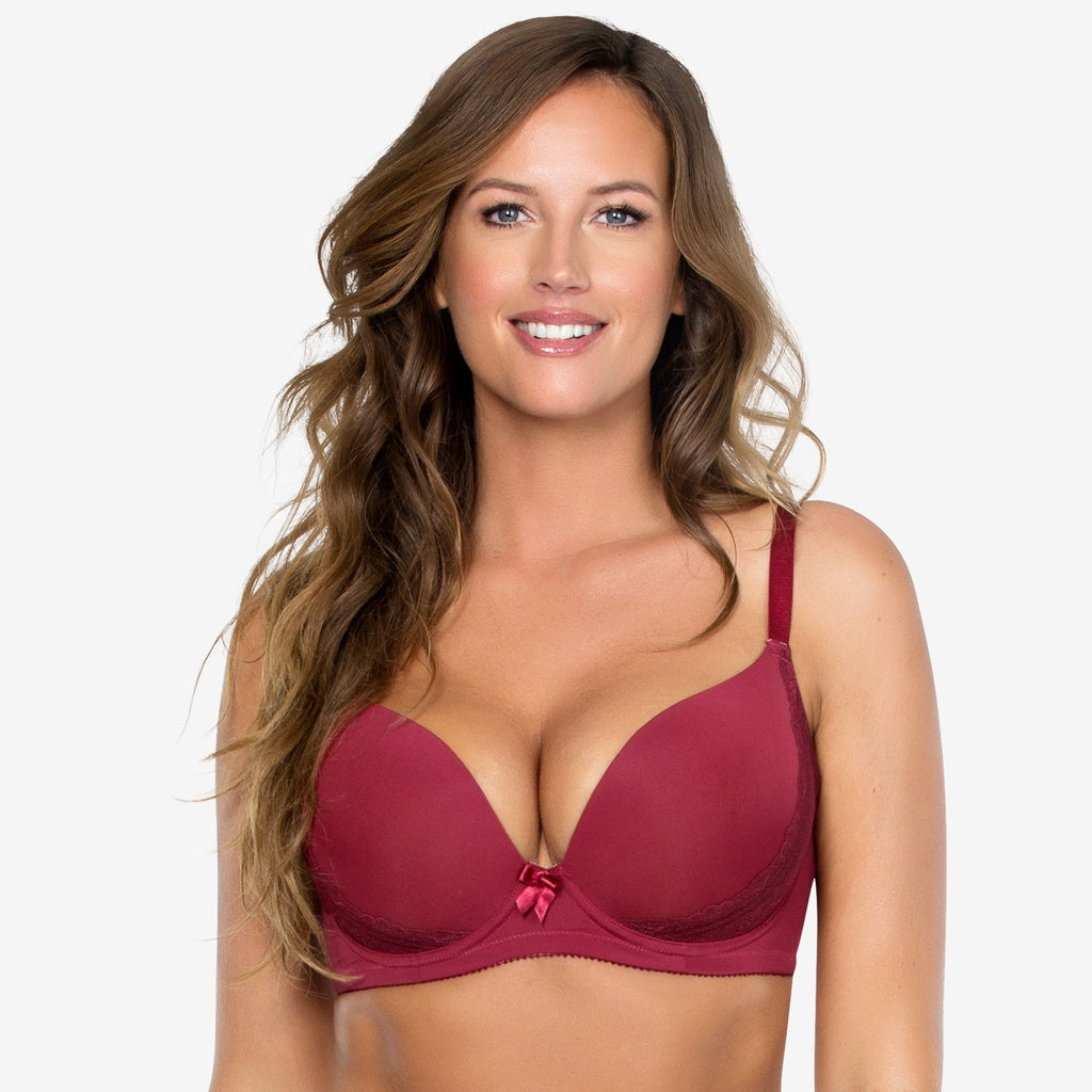 Parfait Casey Plunge Molded Bra in Ruby Wine - YuppyCollections