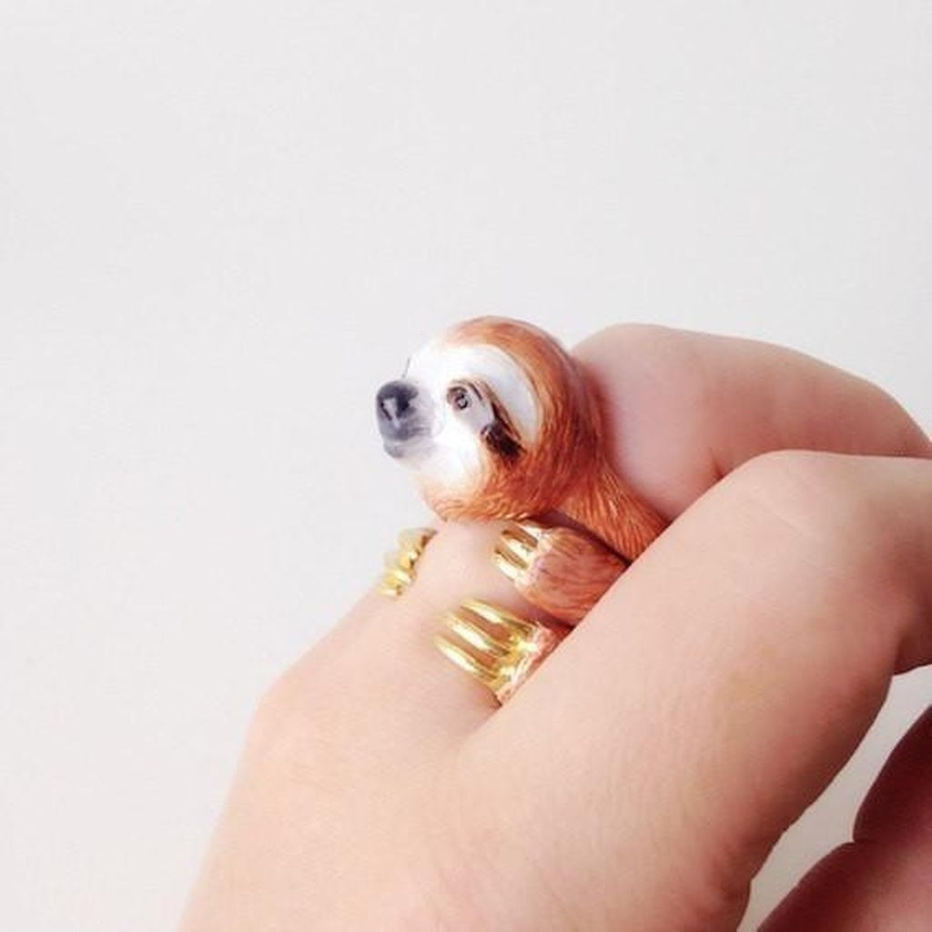 Mary Lou Orange Sloth Ring - YuppyCollections