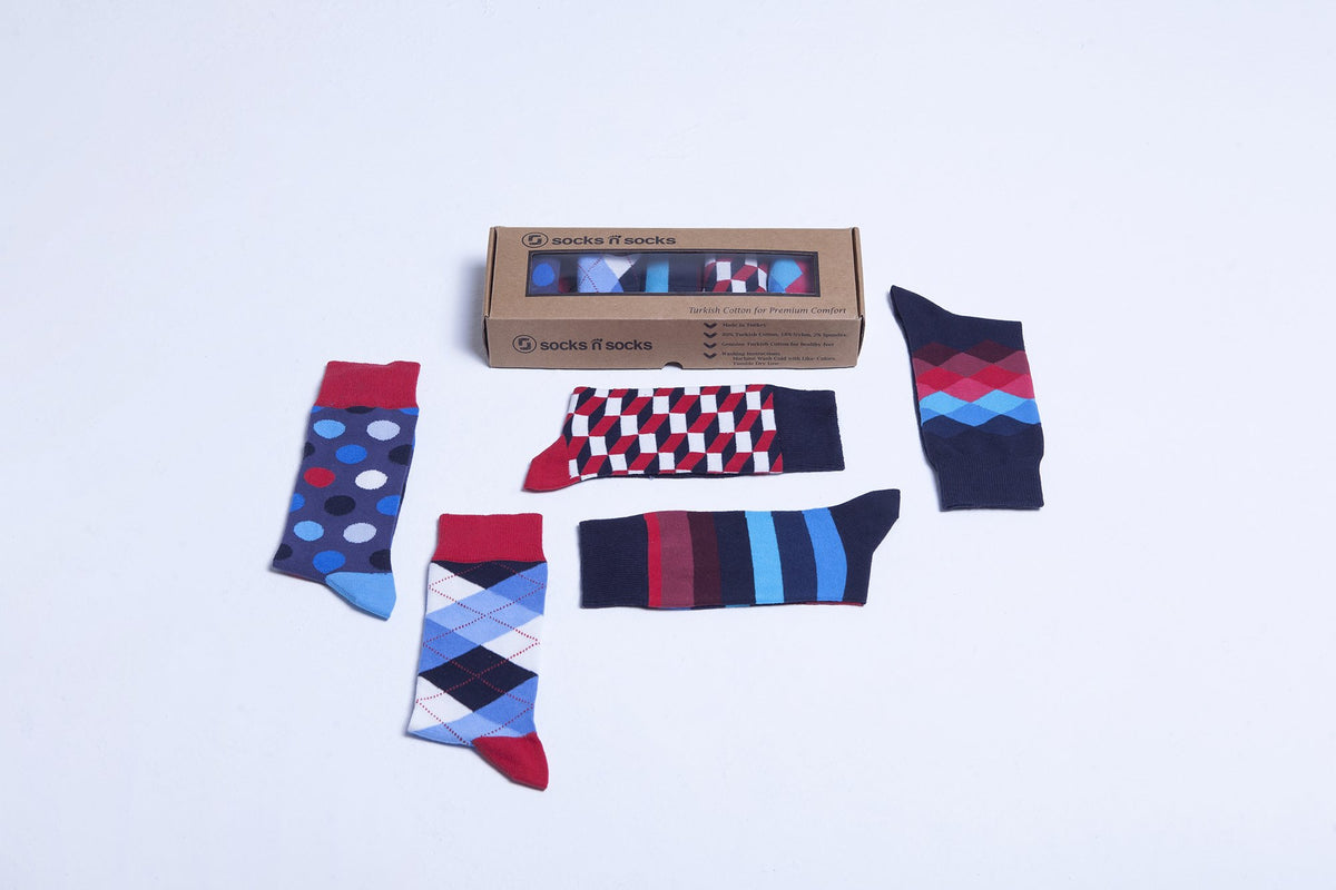 Men's 5-Pair Funky Mix Socks-3029 - YuppyCollections